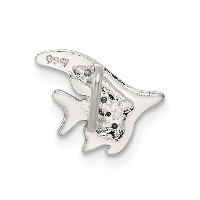 TreasureFineJewelers Sterling Silver CZ Fish Chain Slide Rings