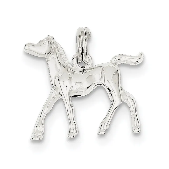 TreasureFineJewelers Sterling Silver Horse Charm Rings