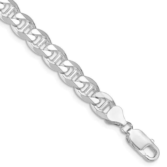 TreasureFineJewelers Sterling Silver Rhodiumplated 825mm Flat Cuban Anchor Chain Rings TreasureFineJewelers Sterling Silver Rhodiumplated 825mm Flat Cuban Anchor Chain Rings