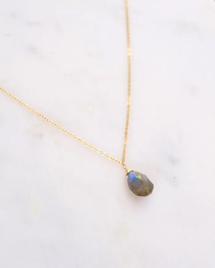 ERIJEWELRY Necklaces Labradorite Simple Drop Necklace