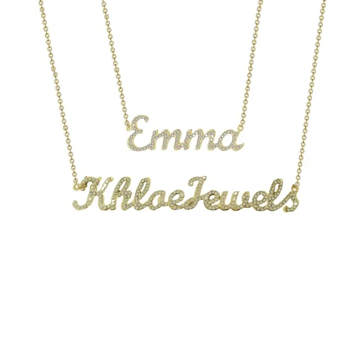 KHLOE JEWELS Custom Jewelry Necklaces CZ Customized Name Necklace