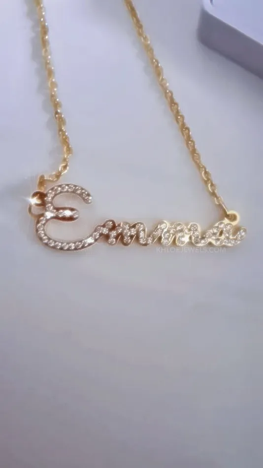 KHLOE JEWELS Custom Jewelry Necklaces CZ Customized Name Necklace