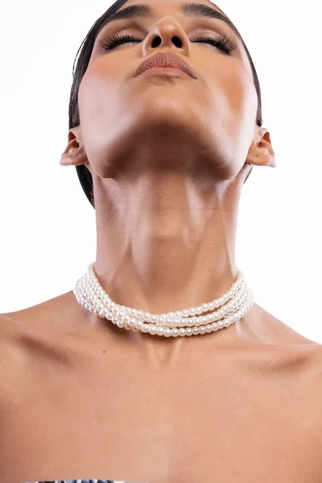 Necklaces Curio Cottage Pearly Diana Choker Necklace