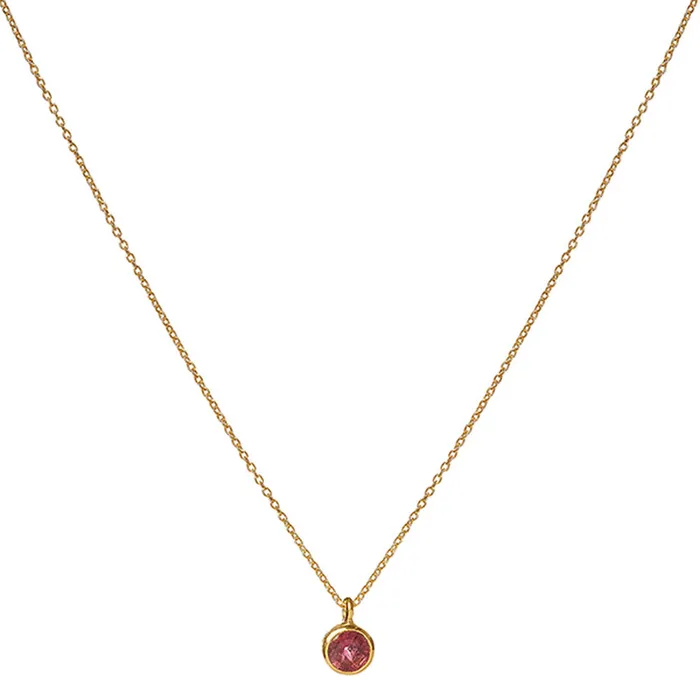 Necklaces Silver Lotus October Birthstone Necklace