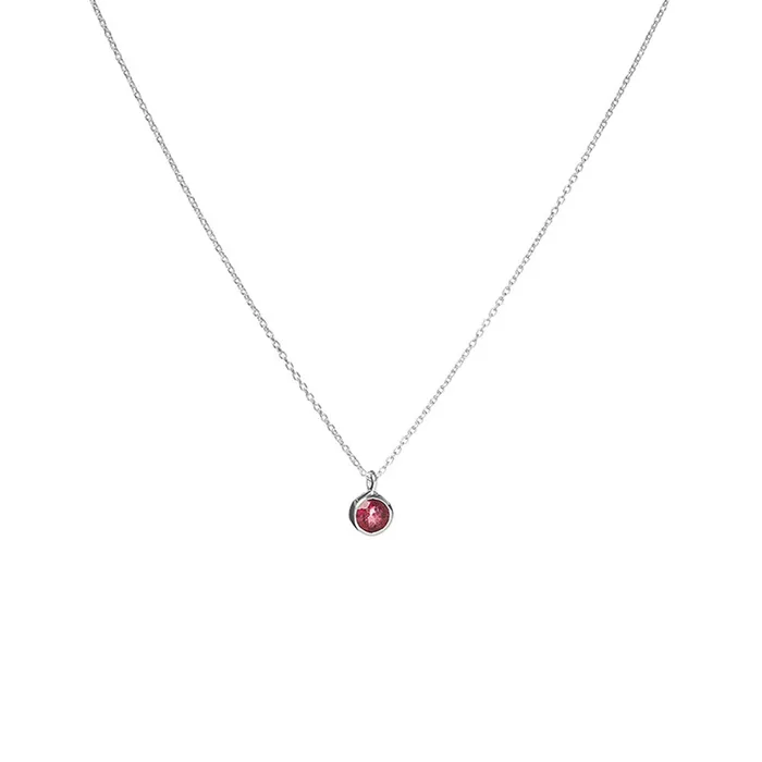 Necklaces Silver Lotus October Birthstone Necklace