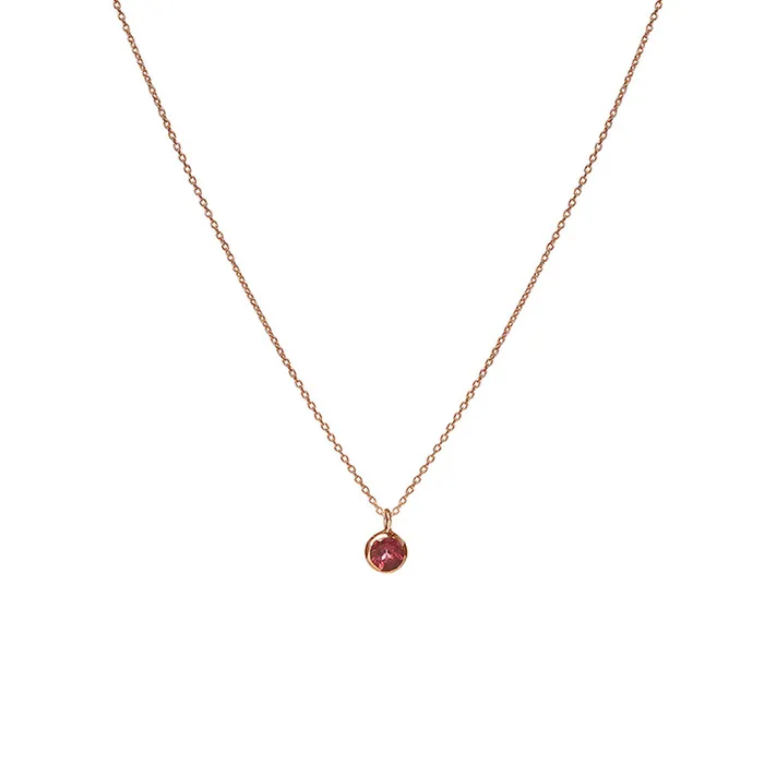 Necklaces Silver Lotus October Birthstone Necklace