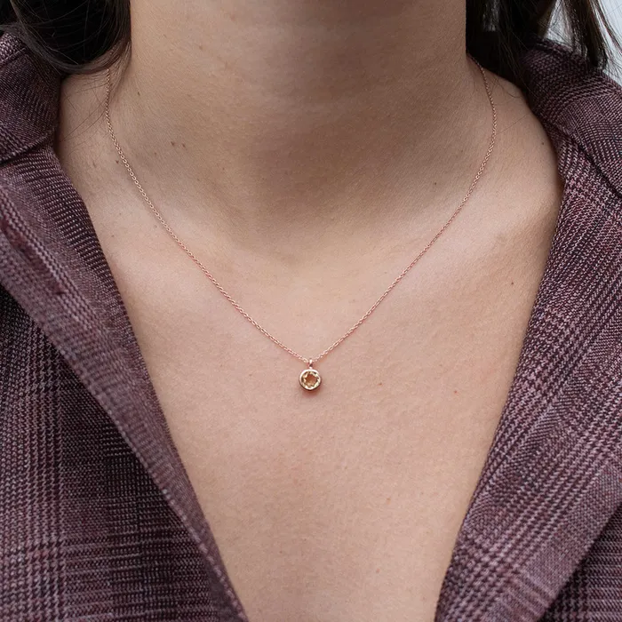 Necklaces Silver Lotus October Birthstone Necklace