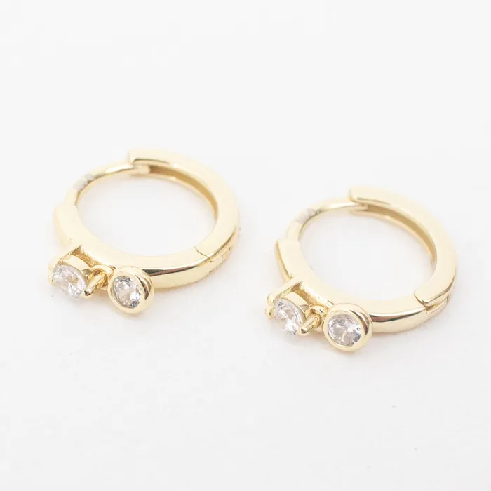 Silver Lotus PreStyled Sets Gold Plated Half Half CZ Micro Huggies
