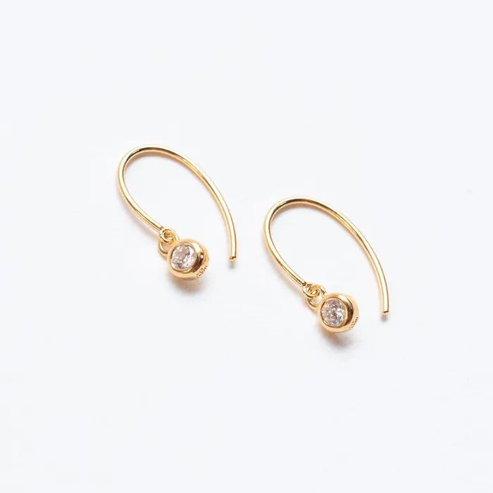 Tashi Earrings Gold Vermeil Oval Hook Earrings With Drop