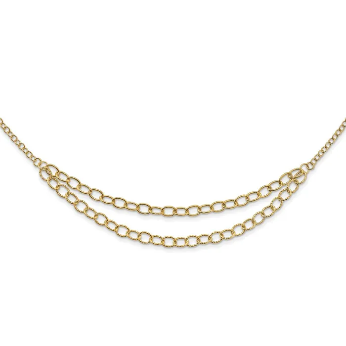 14K Polished Textured Fancy Link Layered NecklaceWBCSF284218 WB Choice Jewelry Necklaces 14K Polished Textured Fancy Link Layered NecklaceWBCSF284218 WB Choice Jewelry Necklaces