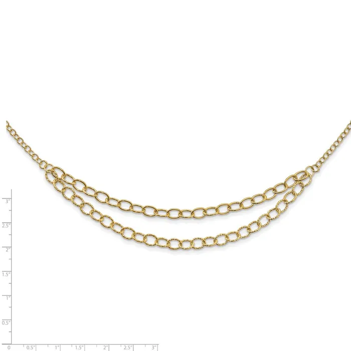 14K Polished Textured Fancy Link Layered NecklaceWBCSF284218 WB Choice Jewelry Necklaces 14K Polished Textured Fancy Link Layered NecklaceWBCSF284218 WB Choice Jewelry Necklaces