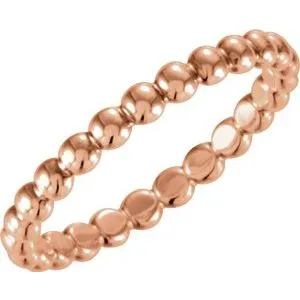 14K Rose 25 mm Beaded Stackable Ring Size 7510901018PSTWBC WB Choice Jewelry Rings 14K Rose 25 mm Beaded Stackable Ring Size 7510901018PSTWBC WB Choice Jewelry Rings