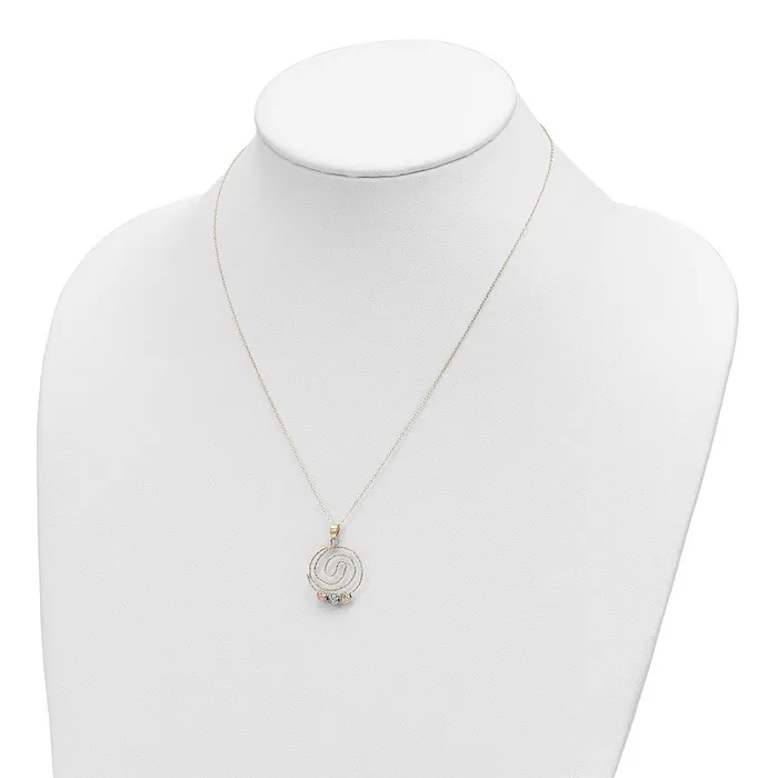 14k Tricolor DC Beads on Spiral Pendant NecklaceWBCSF244118 WB Choice Jewelry Necklaces 14k Tricolor DC Beads on Spiral Pendant NecklaceWBCSF244118 WB Choice Jewelry Necklaces