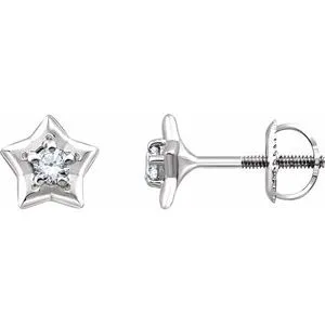 14K White 3 mm Round April Youth Star Birthstone Earrings 653421647PSTWBC WB Choice Jewelry Earrings 14K White 3 mm Round April Youth Star Birthstone Earrings 653421647PSTWBC WB Choice Jewelry Earrings