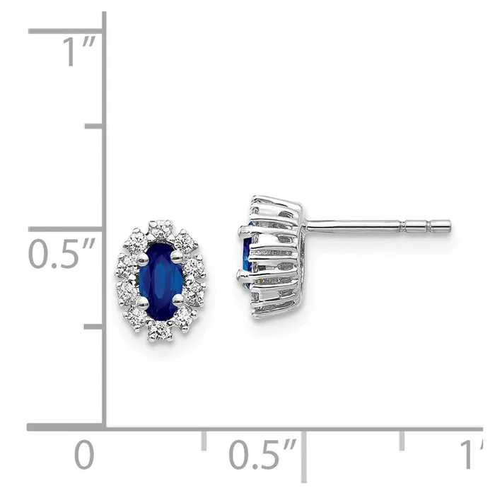 14k White Gold Diamond and Sapphire Oval Halo EarringsWBCEM5591SA020WA WB Choice Jewelry Earrings 14k White Gold Diamond and Sapphire Oval Halo EarringsWBCEM5591SA020WA WB Choice Jewelry Earrings