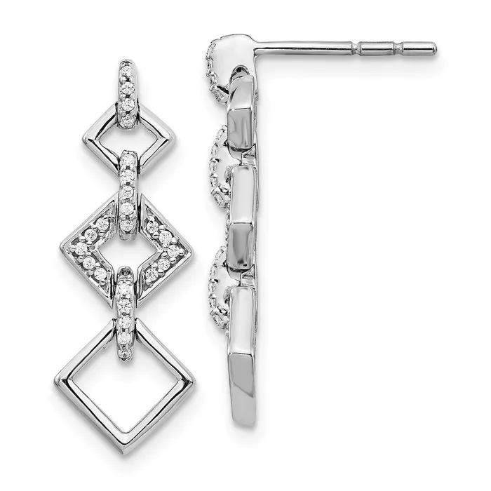 14k White Gold Diamond Fancy Dangle EarringsWBCEM3720014WA WB Choice Jewelry Earrings 14k White Gold Diamond Fancy Dangle EarringsWBCEM3720014WA WB Choice Jewelry Earrings