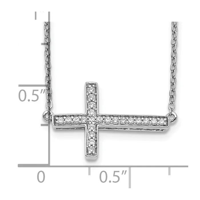 14k White Gold Diamond Sideways Cross 18in NecklaceWBCPM4695016WA WB Choice Jewelry Necklaces 14k White Gold Diamond Sideways Cross 18in NecklaceWBCPM4695016WA WB Choice Jewelry Necklaces