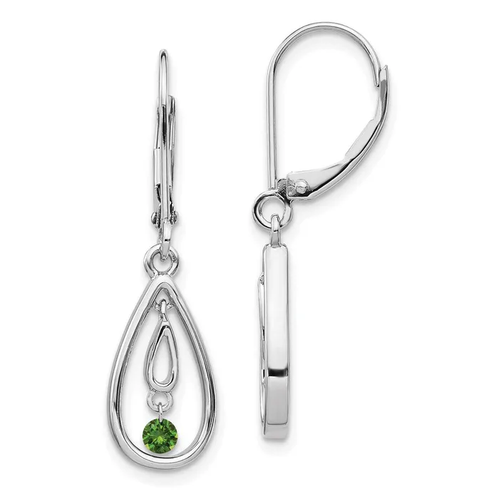 14k White Gold Green Diamond Leverback EarringsWBCEM5582GD013WA WB Choice Jewelry Earrings 14k White Gold Green Diamond Leverback EarringsWBCEM5582GD013WA WB Choice Jewelry Earrings