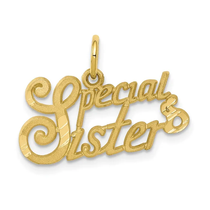 Charm Necklaces WB Choice Jewelry 10K SPECIAL SISTER CharmWBC10C493