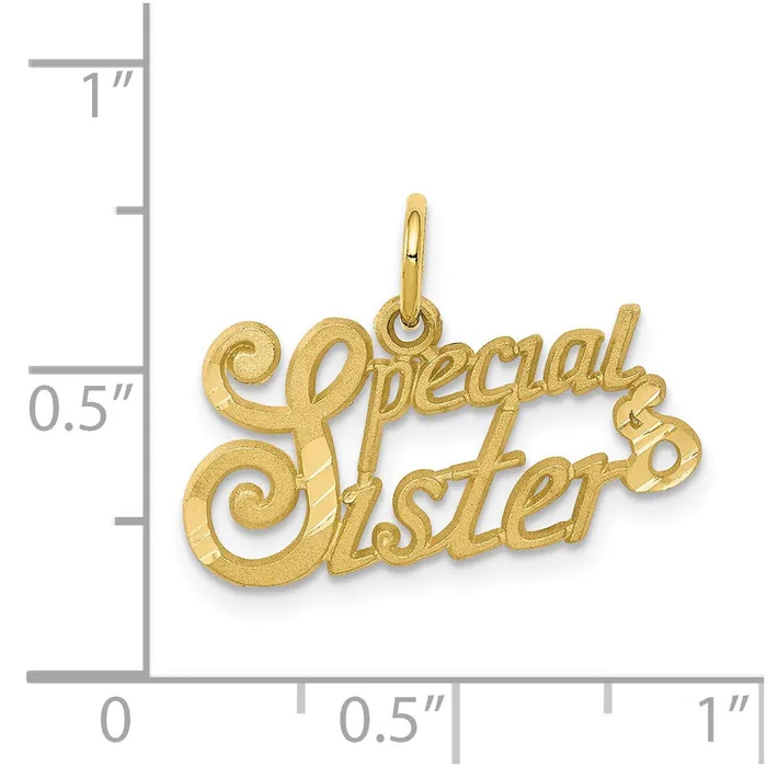 Charm Necklaces WB Choice Jewelry 10K SPECIAL SISTER CharmWBC10C493 Charm Necklaces WB Choice Jewelry 10K SPECIAL SISTER CharmWBC10C493