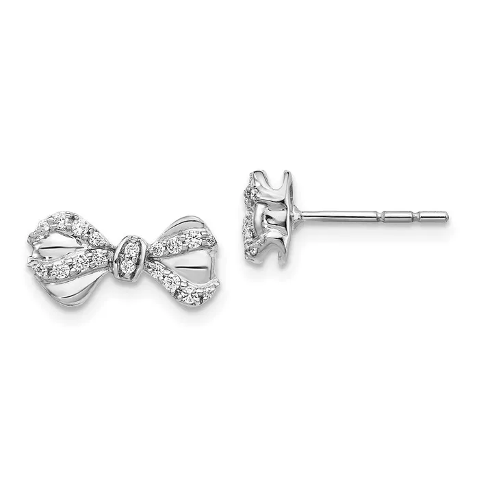 Earrings WB Choice Jewelry 14k White Gold Diamond Bow Post EarringsWBCEM3970020WA Earrings WB Choice Jewelry 14k White Gold Diamond Bow Post EarringsWBCEM3970020WA