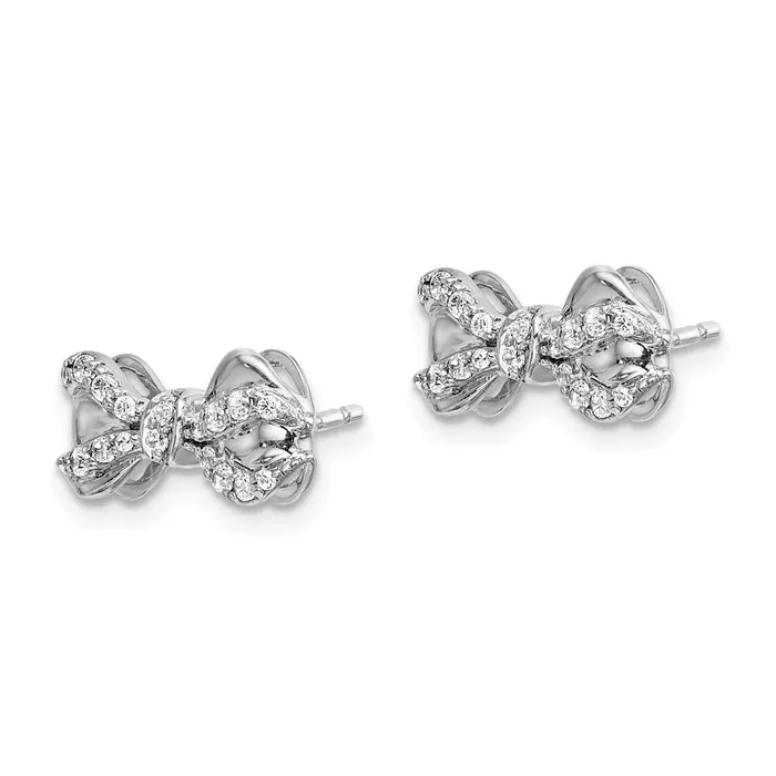 Earrings WB Choice Jewelry 14k White Gold Diamond Bow Post EarringsWBCEM3970020WA Earrings WB Choice Jewelry 14k White Gold Diamond Bow Post EarringsWBCEM3970020WA