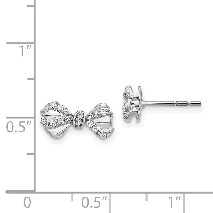 Earrings WB Choice Jewelry 14k White Gold Diamond Bow Post EarringsWBCEM3970020WA Earrings WB Choice Jewelry 14k White Gold Diamond Bow Post EarringsWBCEM3970020WA