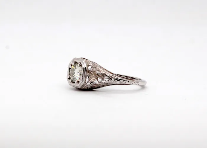 FULLERS PURCHASE FROM PUBLIC Estate 14KW 60 Ct Moissanite Ring Rings