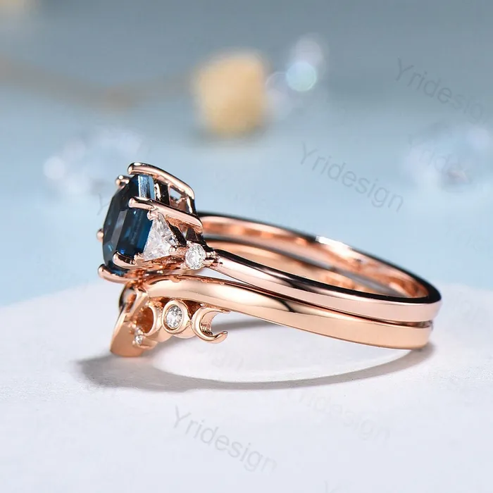 Hexagon Peridot ring vintage peridot engagement ring set rose gold unique cluster trillion moissanite engagement ring women promise ring PENFINE Rings Hexagon Peridot ring vintage peridot engagement ring set rose gold unique cluster trillion moissanite engagement ring women promise ring PENFINE Rings