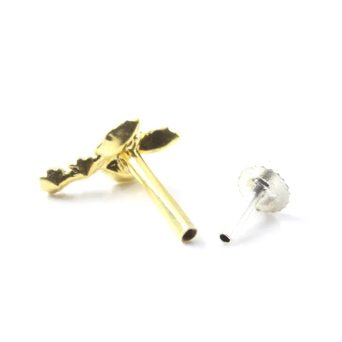 Karizma Jewels Earrings Vertical Real Sterling Silver Multi CZ Women Nose Stud Push Pin