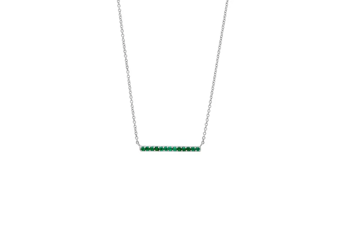 Necklaces Shylee Rose Jewelry Emerald Bar Necklace