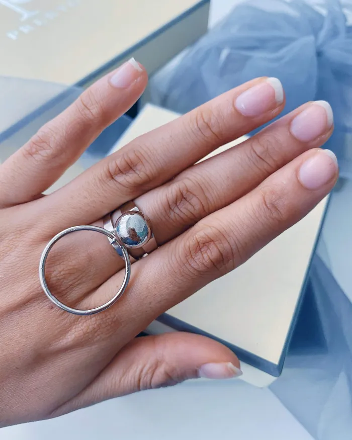 PRERTO ECOMMERCE PRIVATE LIMITED Rings Silver Ball Hoop Ring