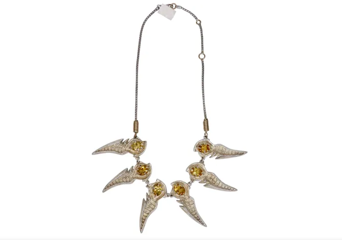 Ray Wiley Silver Citrine Pendant Necklace Vintage by Misty Necklaces