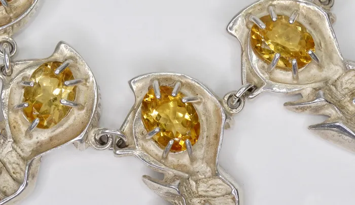 Ray Wiley Silver Citrine Pendant Necklace Vintage by Misty Necklaces
