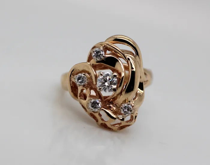 Rings FULLERS PURCHASE FROM PUBLIC ESTATE 14KY 40 CTTW DIAMOND FREE FORM RING HSI1 Rings FULLERS PURCHASE FROM PUBLIC ESTATE 14KY 40 CTTW DIAMOND FREE FORM RING HSI1