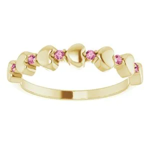 Rings WB Choice Jewelry 14K Yellow Pink Tourmaline Stackable Heart Ring 71999646PSTWBC Rings WB Choice Jewelry 14K Yellow Pink Tourmaline Stackable Heart Ring 71999646PSTWBC