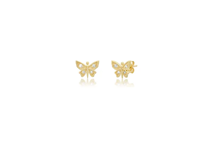 Shylee Rose Jewelry Earrings Mini Diamond Butterfly Stud Earrings