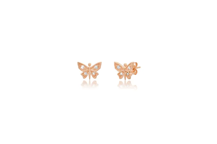 Shylee Rose Jewelry Earrings Mini Diamond Butterfly Stud Earrings