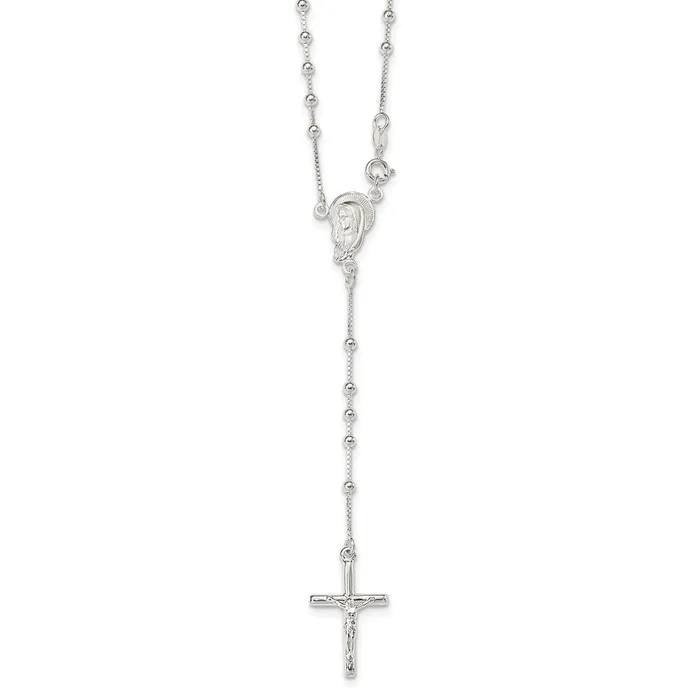 Sterling Silver Polished Rosary NecklaceWBCQH239218 WB Choice Jewelry Necklaces Sterling Silver Polished Rosary NecklaceWBCQH239218 WB Choice Jewelry Necklaces