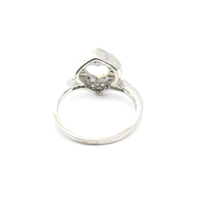 Two tone 925 Sterling Silver white CZ women finger ring Karizma Jewels Rings
