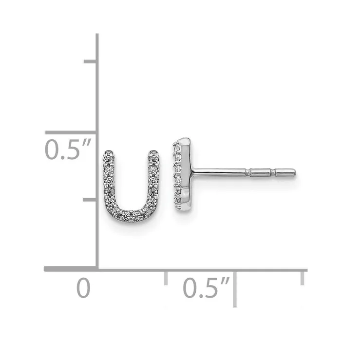 WB Choice Jewelry 14k White Gold Diamond Initial U EarringsWBCEM4169U008WA Earrings WB Choice Jewelry 14k White Gold Diamond Initial U EarringsWBCEM4169U008WA Earrings