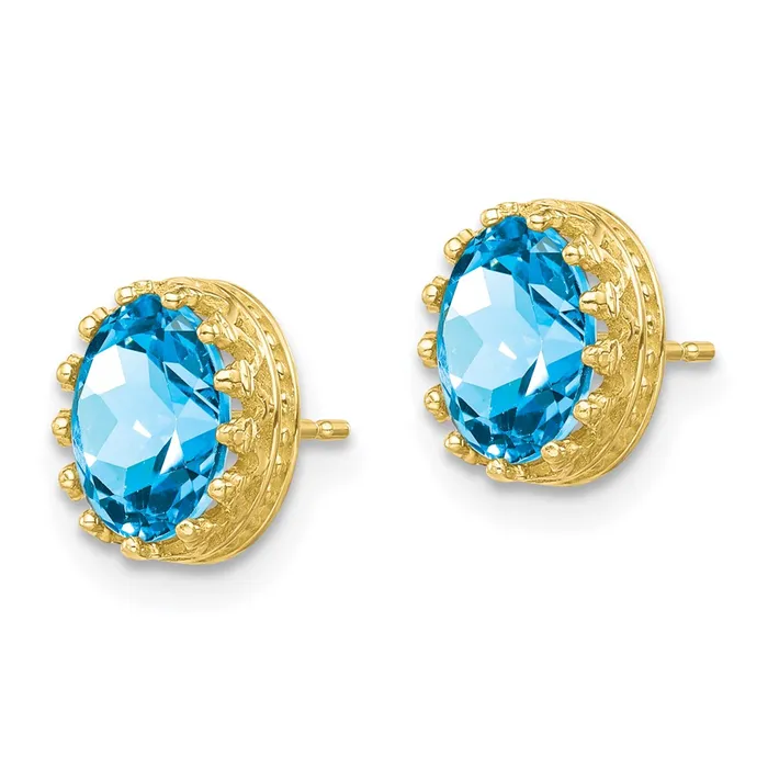WB Choice Jewelry Earrings 10k Tiara Collection 85mm Polished Oval Sky Blue Topaz EarringsWBC10YC408BT WB Choice Jewelry Earrings 10k Tiara Collection 85mm Polished Oval Sky Blue Topaz EarringsWBC10YC408BT