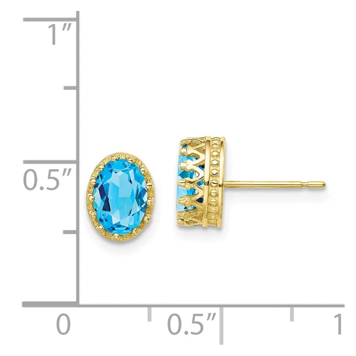 WB Choice Jewelry Earrings 10k Tiara Collection 85mm Polished Oval Sky Blue Topaz EarringsWBC10YC408BT WB Choice Jewelry Earrings 10k Tiara Collection 85mm Polished Oval Sky Blue Topaz EarringsWBC10YC408BT