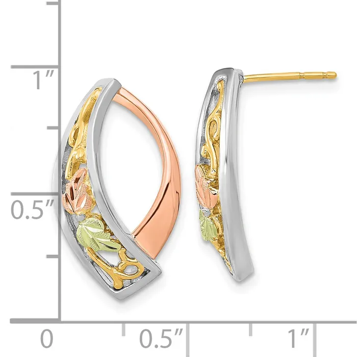WB Choice Jewelry Earrings 10K Tricolor w12K Accents Black Hills Gold Post Dangle EarringsWBC10BH724 WB Choice Jewelry Earrings 10K Tricolor w12K Accents Black Hills Gold Post Dangle EarringsWBC10BH724