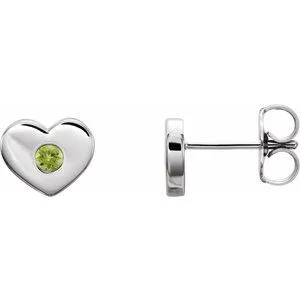 WB Choice Jewelry Earrings 14K White Peridot Heart Earrings 86336649PSTWBC WB Choice Jewelry Earrings 14K White Peridot Heart Earrings 86336649PSTWBC