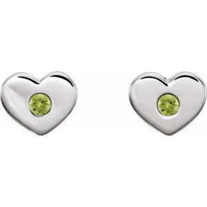 WB Choice Jewelry Earrings 14K White Peridot Heart Earrings 86336649PSTWBC WB Choice Jewelry Earrings 14K White Peridot Heart Earrings 86336649PSTWBC