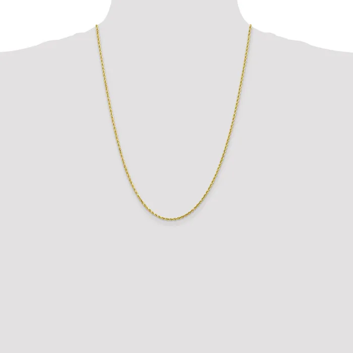 WB Choice Jewelry Necklaces 10k 2mm Diamondcut Rope ChainWBC10K01624 WB Choice Jewelry Necklaces 10k 2mm Diamondcut Rope ChainWBC10K01624
