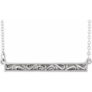 WB Choice Jewelry Necklaces 14K White SculpturalInspired Bar 1618 Necklace86703600PSTWBC WB Choice Jewelry Necklaces 14K White SculpturalInspired Bar 1618 Necklace86703600PSTWBC
