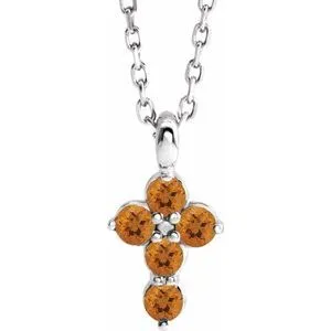 WB Choice Jewelry Necklaces Platinum Citrine Cross 1618 NecklaceR42363753PSTWBC WB Choice Jewelry Necklaces Platinum Citrine Cross 1618 NecklaceR42363753PSTWBC