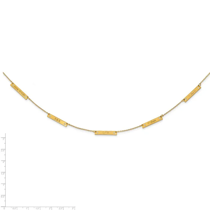 WB Choice Jewelry Necklaces Sterling SilverGoldplated Brushed 5 Station with Diamond NecklaceWBCXNA11775GP WB Choice Jewelry Necklaces Sterling SilverGoldplated Brushed 5 Station with Diamond NecklaceWBCXNA11775GP